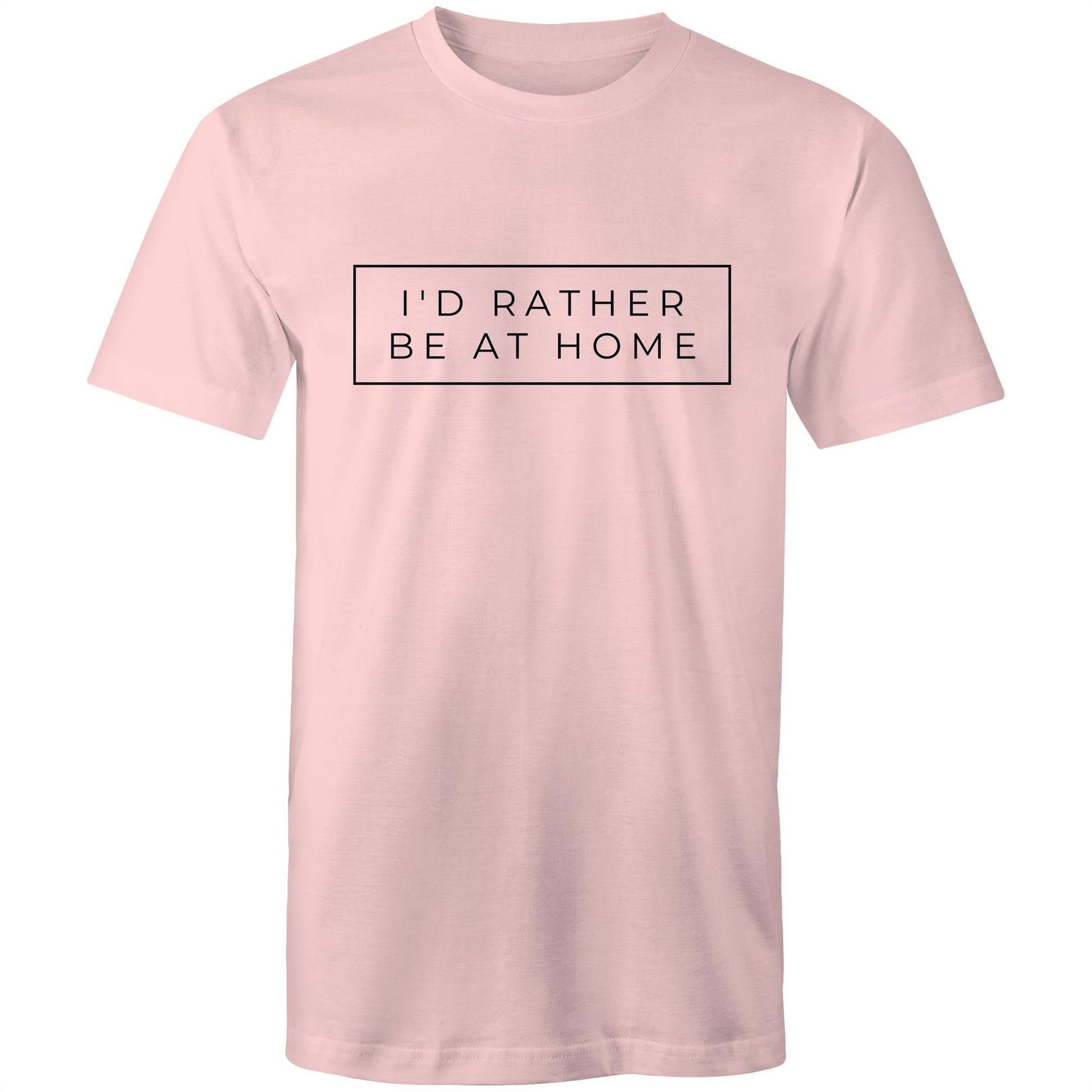 I'd Rather Be At Home - Mens T-Shirt Pink Mens T-shirt Funny