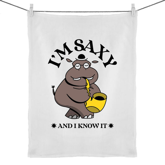I'm Saxy And I Know It - 50% Linen 50% Cotton Tea Towel Default Title Tea Towel