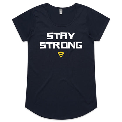 Stay Strong - Womens Scoop Neck T-Shirt Navy Womens Scoop Neck T-shirt Tech