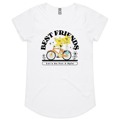 Best Friends - Womens Scoop Neck T-Shirt White Womens Scoop Neck T-shirt Retro