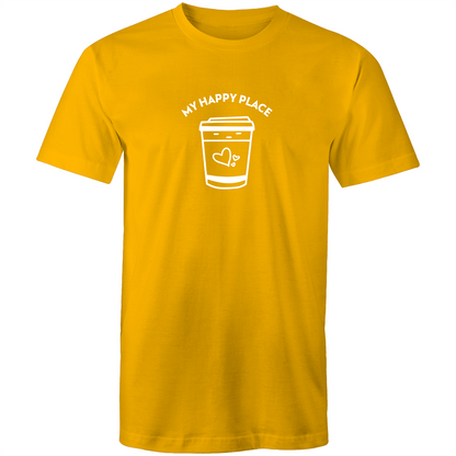 My Happy Place - Mens T-Shirt Gold Mens T-shirt Coffee Mens