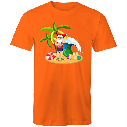 Tropical Santa - Mens T-Shirt Orange Christmas Mens T-shirt Merry Christmas