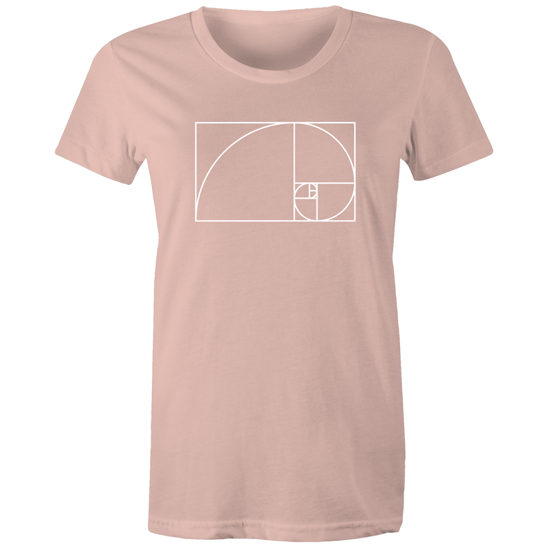 Fibonacci - Women's T-shirt Pale Pink Womens T-shirt Maths Science Womens