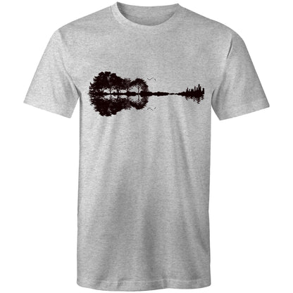 Guitar Reflection - Mens T-Shirt Grey Marle Mens T-shirt Music