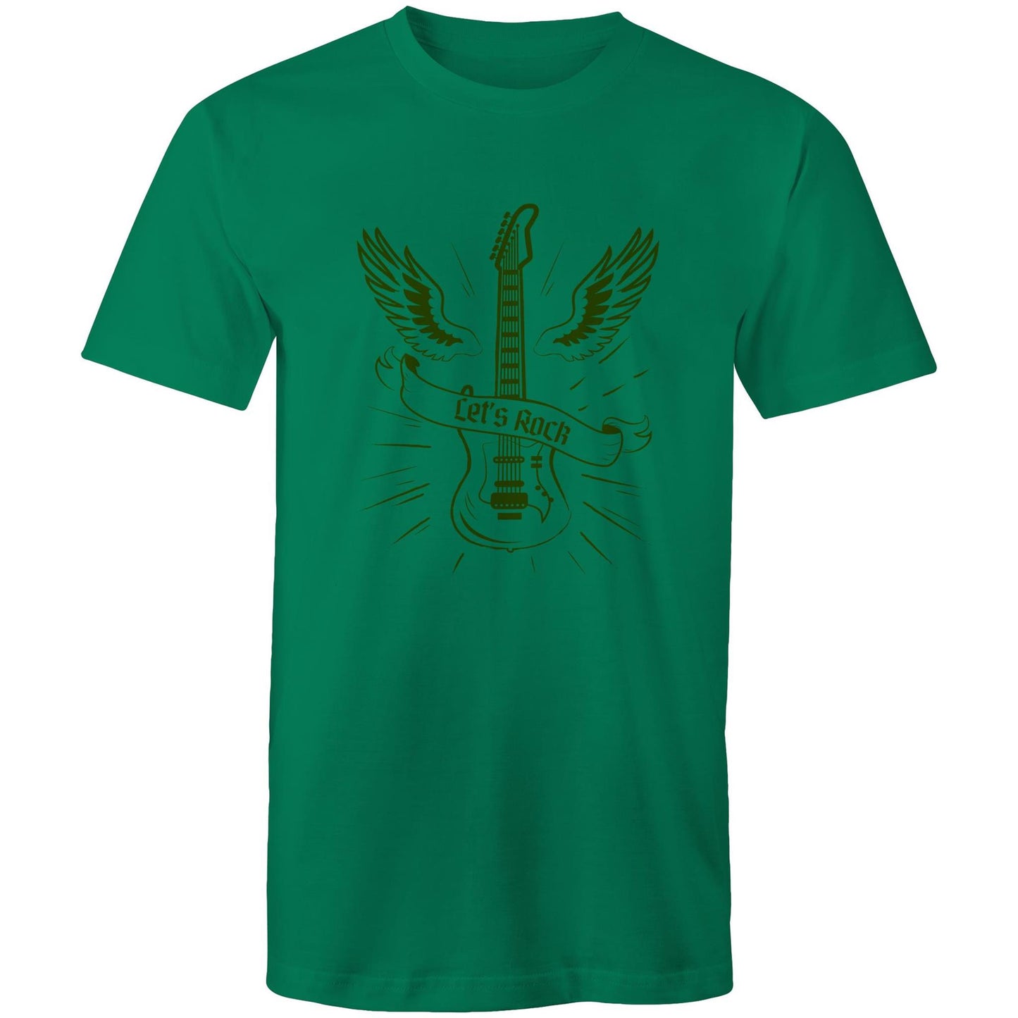 Let's Rock - Mens T-Shirt Kelly Green Mens T-shirt Music