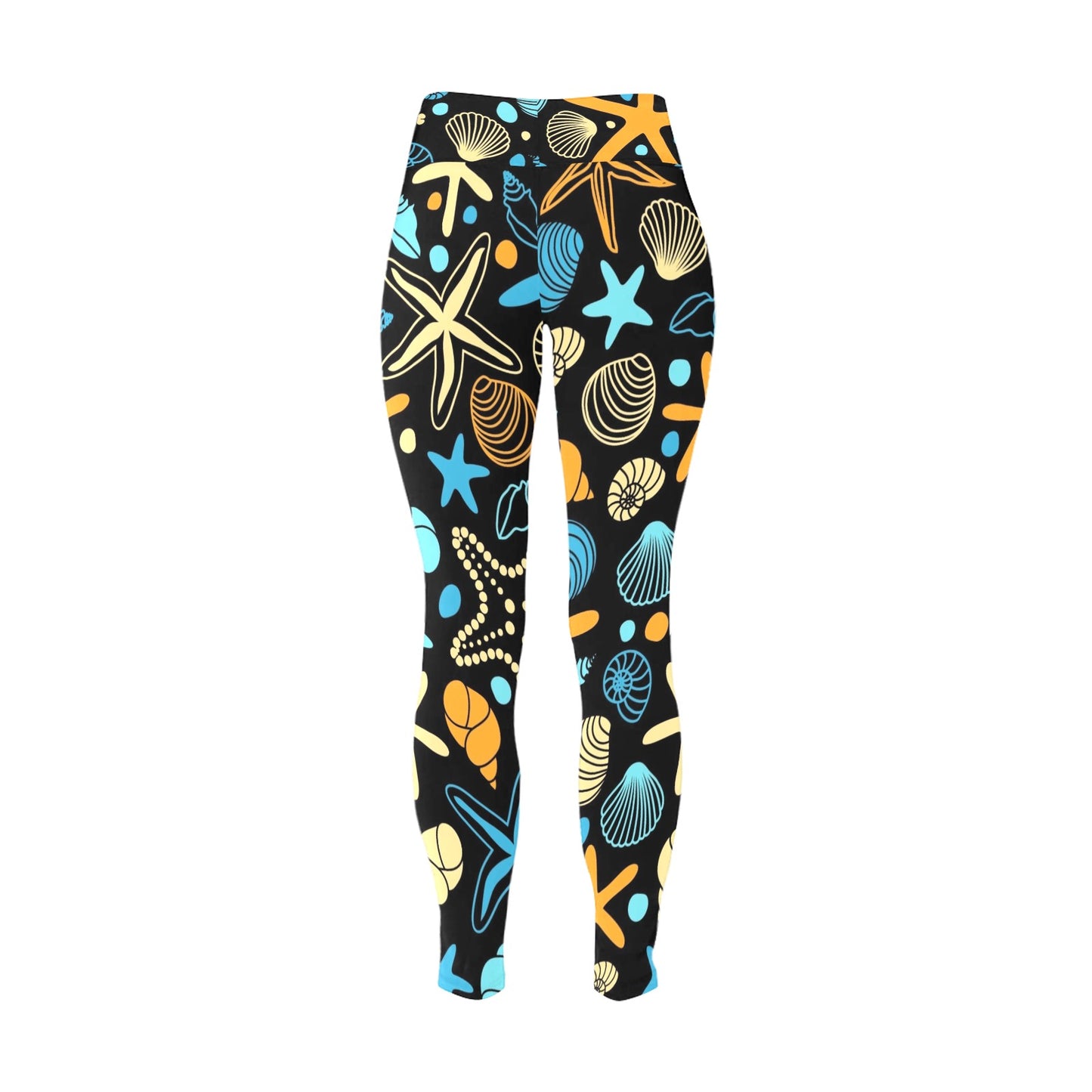 Starfish And Shells - Women's Plus Size High Waist Leggings Women's Plus Size High Waist Leggings Printed Offshore Summer