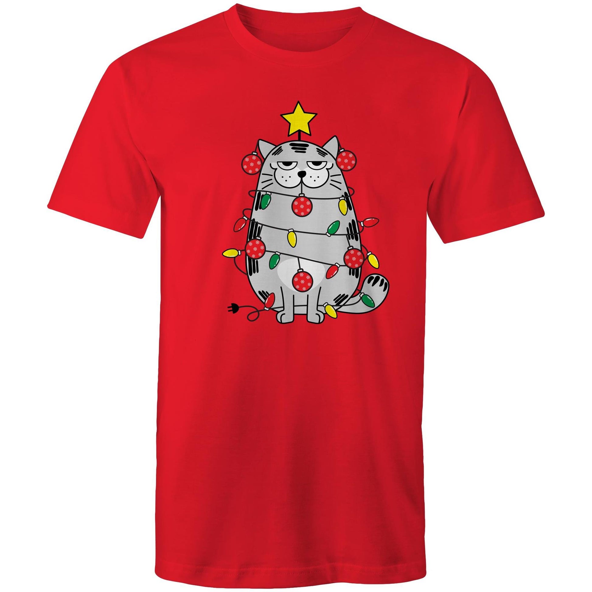 Christmas Cat - Mens T-Shirt Red Christmas Mens T-shirt Merry Christmas