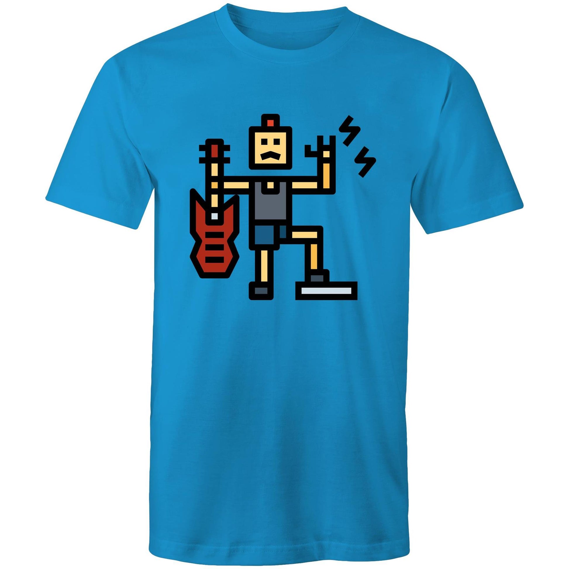 Rock And Roll - Mens T-Shirt Arctic Blue Mens T-shirt comic Funny Mens Music