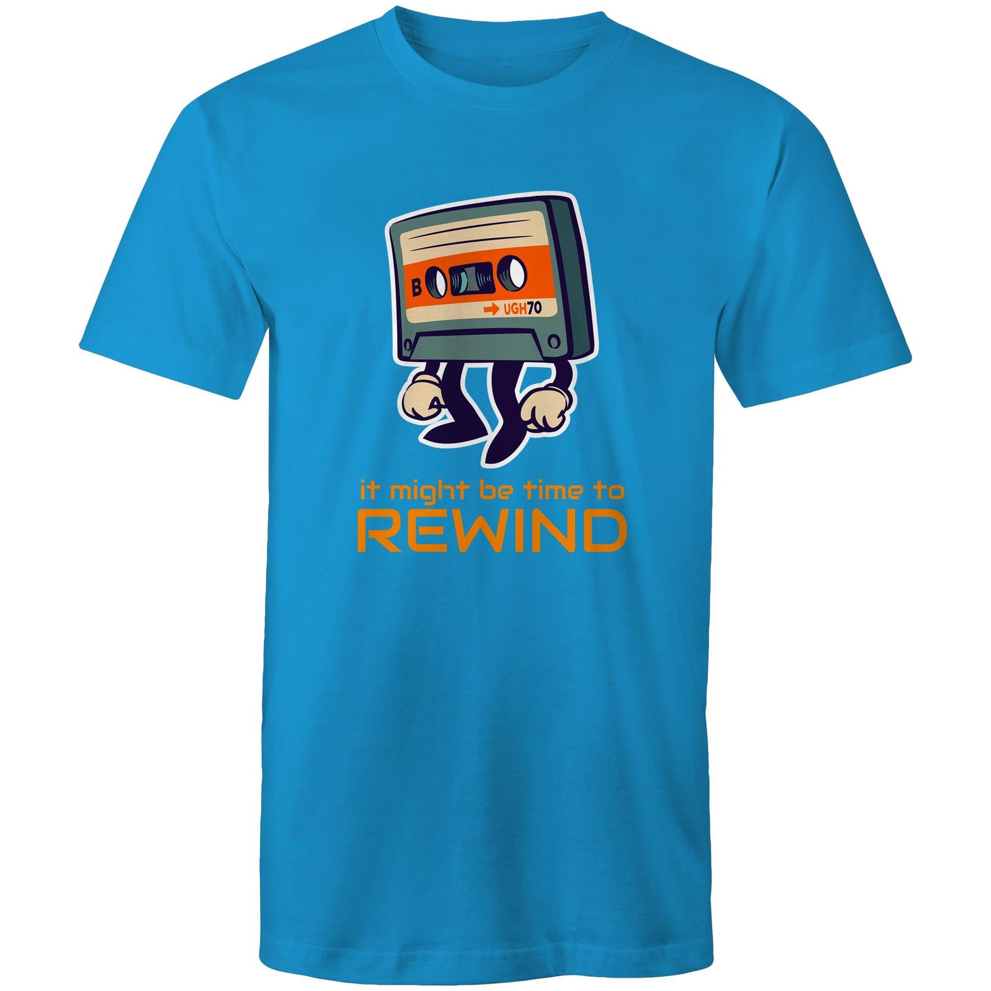 It Might Be Time To Rewind - Mens T-Shirt Arctic Blue Mens T-shirt Music Retro