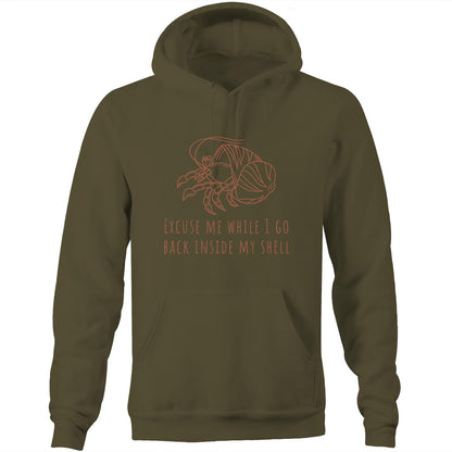 Hermit Crab Introvert - Pocket Hoodie Sweatshirt Army Hoodie animal Funny Mens Womens