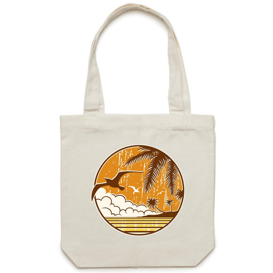 Tropical Days - Canvas Tote Bag Cream One-Size Tote Bag Retro Summer Surf