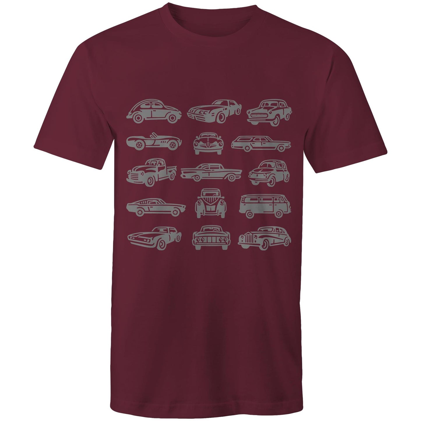 Vintage Cars - Mens T-Shirt Burgundy