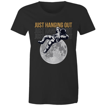 Just Hanging Out - Womens T-shirt Black Womens T-shirt Space