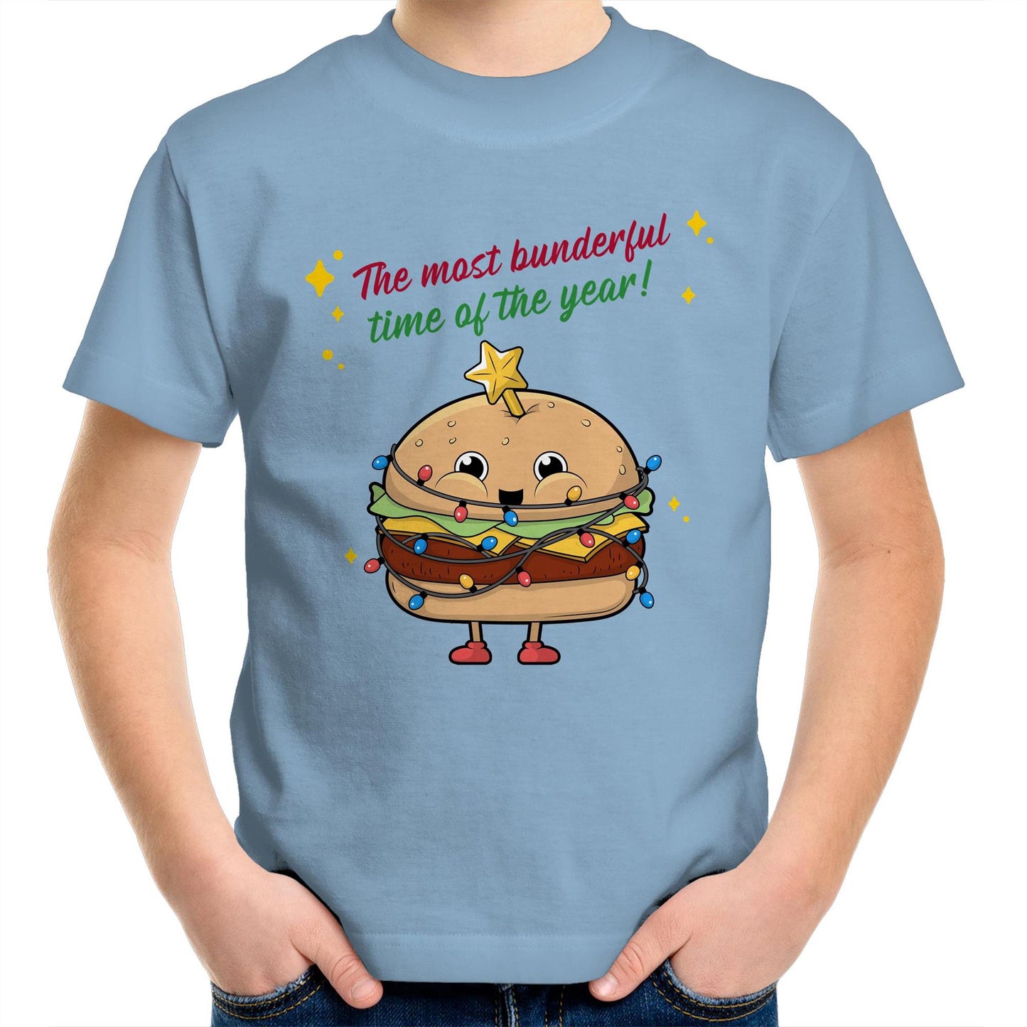 The Most Bunderful Time Of The Year - Kids Youth Crew T-Shirt Carolina Blue Christmas Kids T-shirt Merry Christmas
