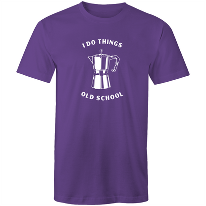 Old School - Mens T-Shirt Purple Mens T-shirt Coffee Funny Mens