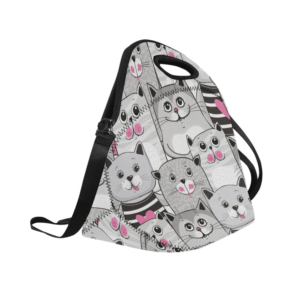 Cute Cats - Neoprene Lunch Bag/Large Neoprene Lunch Bag/Large animal Printed Offshore