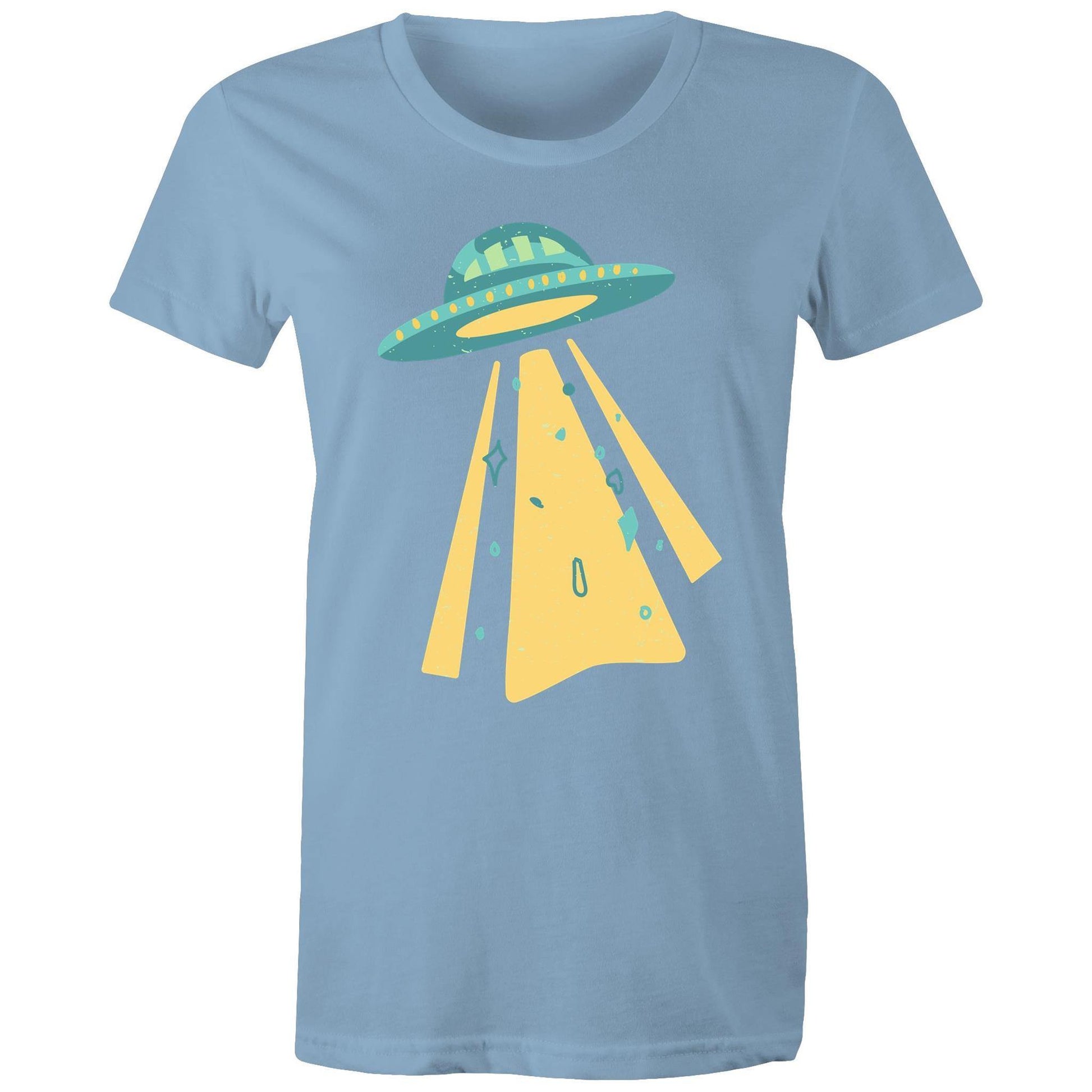 UFO - Women's Maple Tee Carolina Blue Womens T-shirt Retro Sci Fi Space Womens
