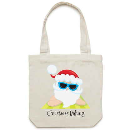 Christmas Baking - Canvas Tote Bag Cream One Size Christmas Tote Bag Merry Christmas