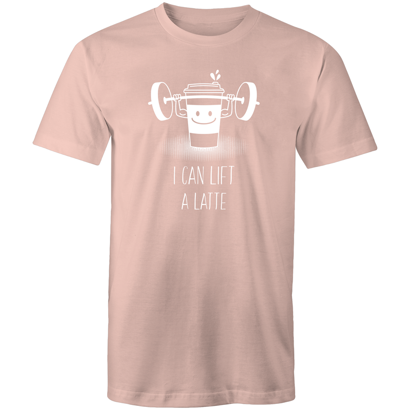 I Can Lift A Latte - Short Sleeve T-shirt Pale Pink Fitness T-shirt Fitness Mens Womens