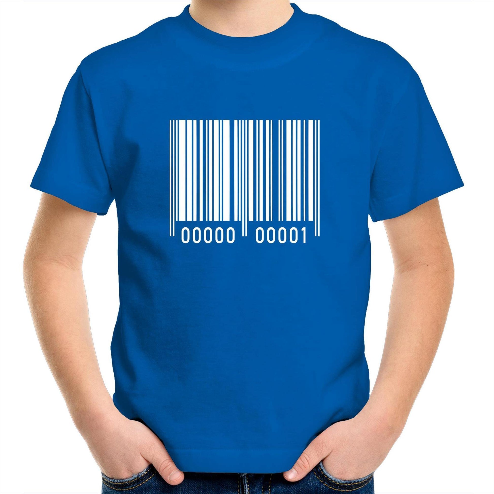 Barcode - Kids Youth Crew T-Shirt Bright Royal Kids Youth T-shirt