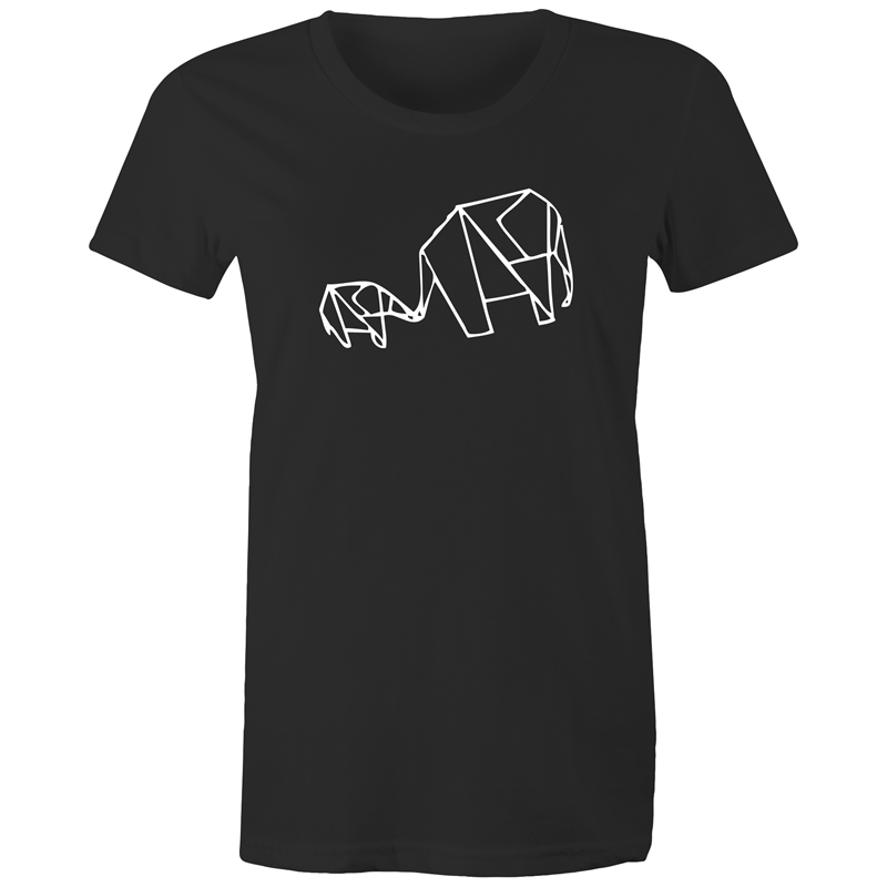 Origami Elephants - Women's T-shirt Black Womens T-shirt animal Womens
