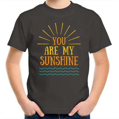 You Are My Sunshine - Kids Youth Crew T-Shirt Charcoal Kids Youth T-shirt Summer