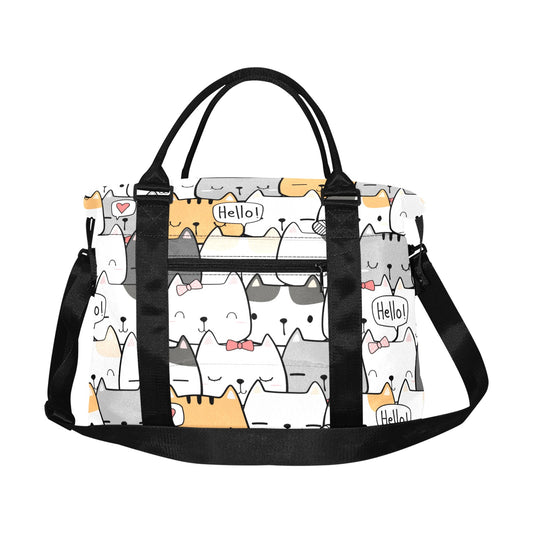 Cat Hello - Square Duffle Bag Square Duffle Bag