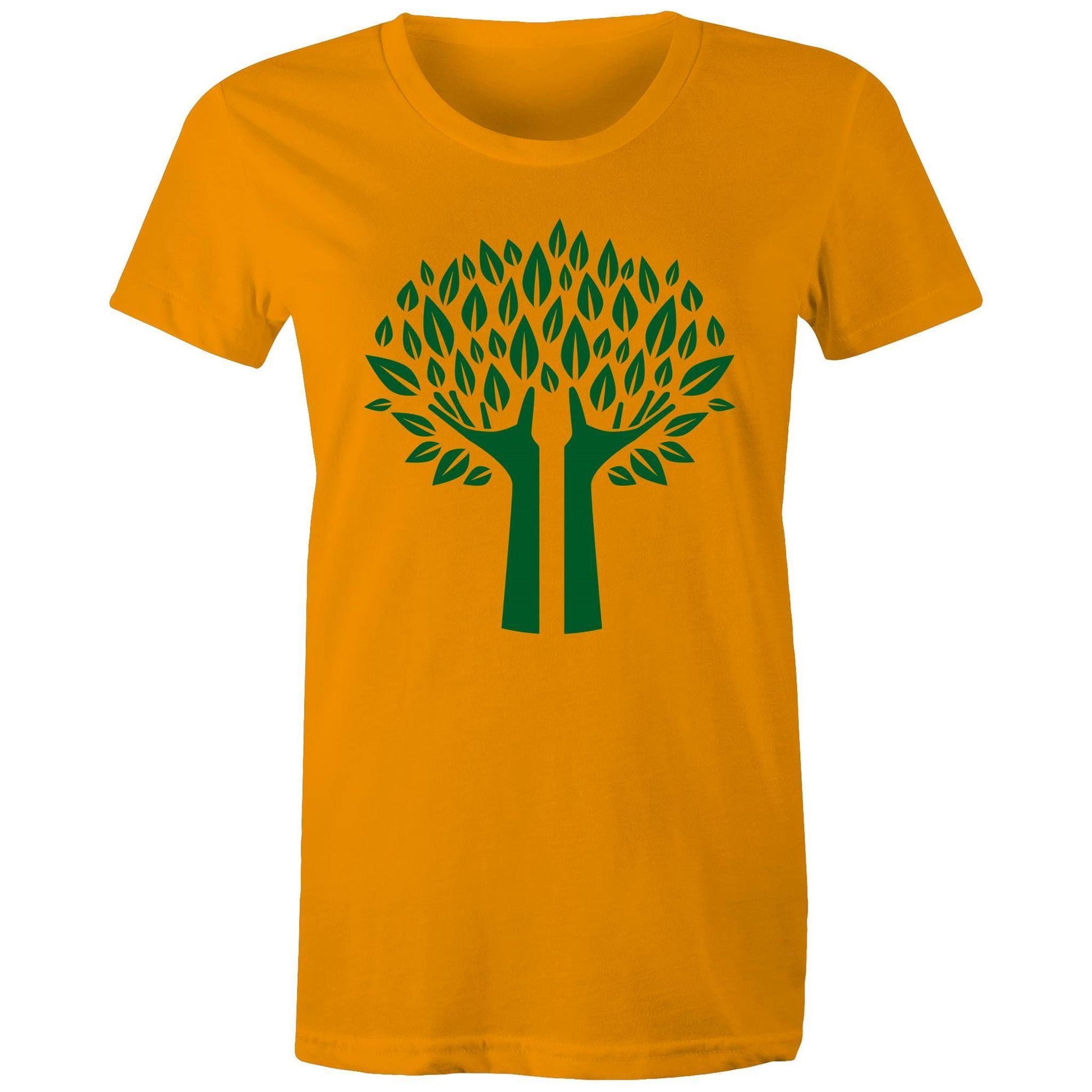 Green Tree - Women's Maple Tee Orange Womens T-shirt Environment Plants Womens