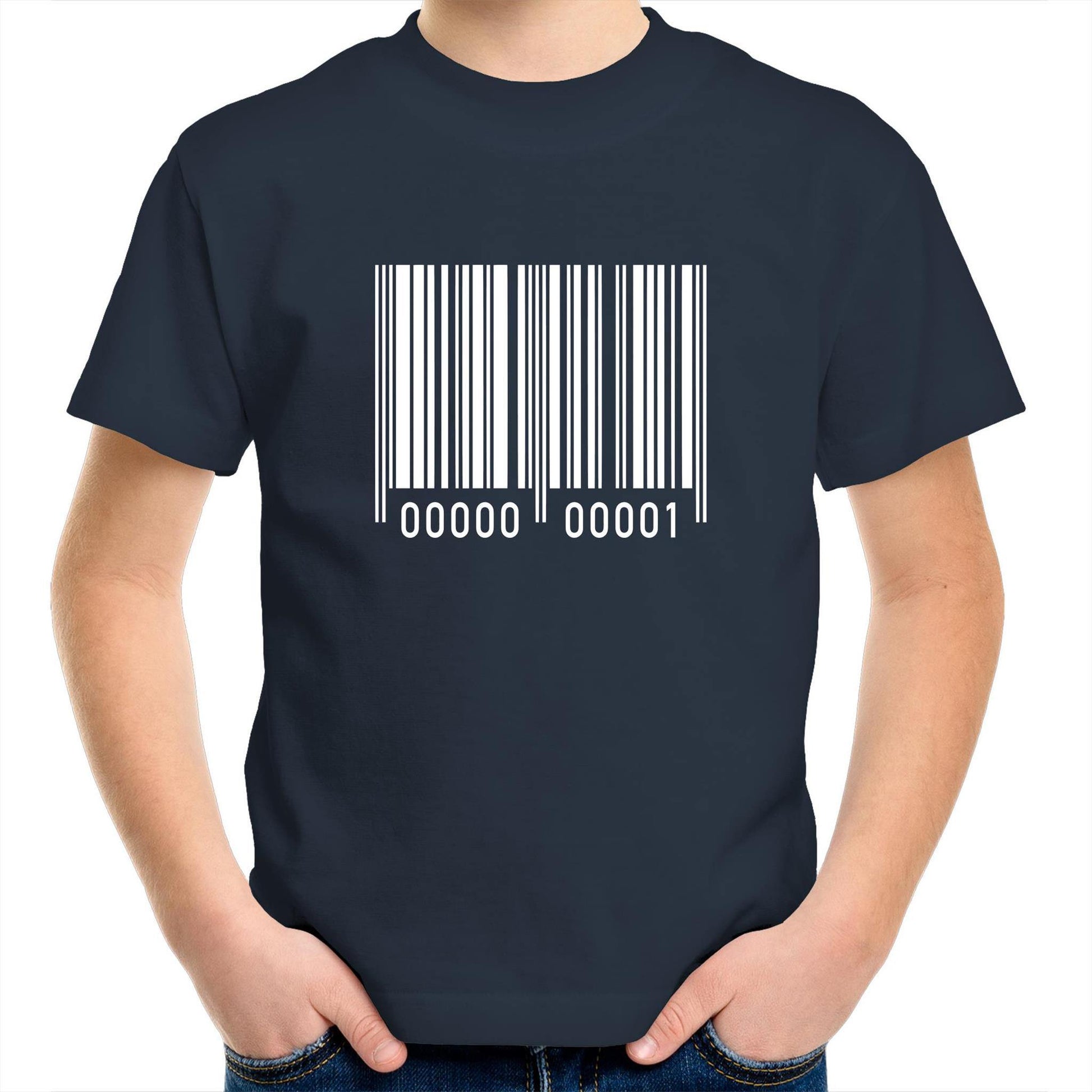Barcode - Kids Youth Crew T-Shirt Navy Kids Youth T-shirt
