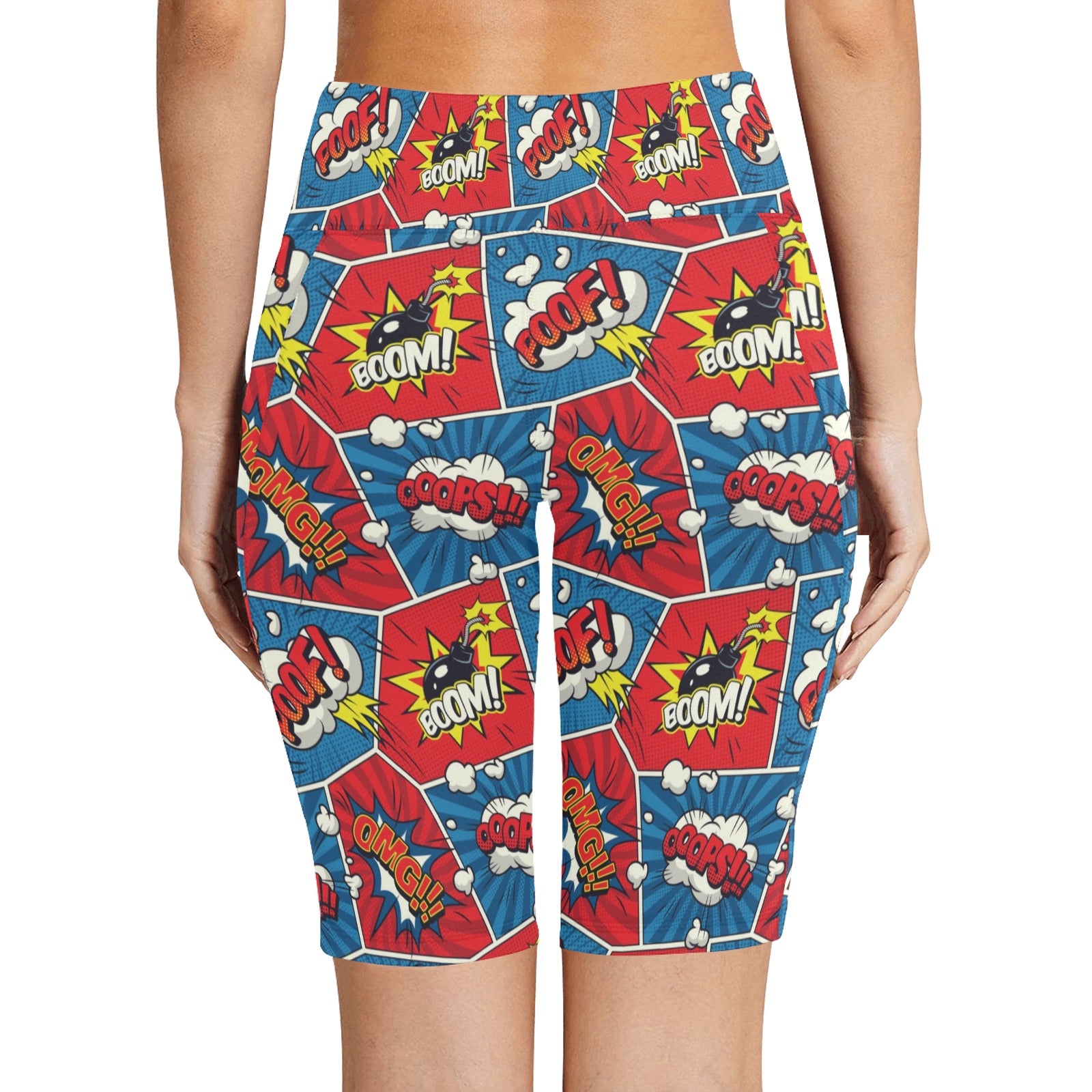 Comic Book Pop - Women's Bike Shorts Womens Bike Shorts comic