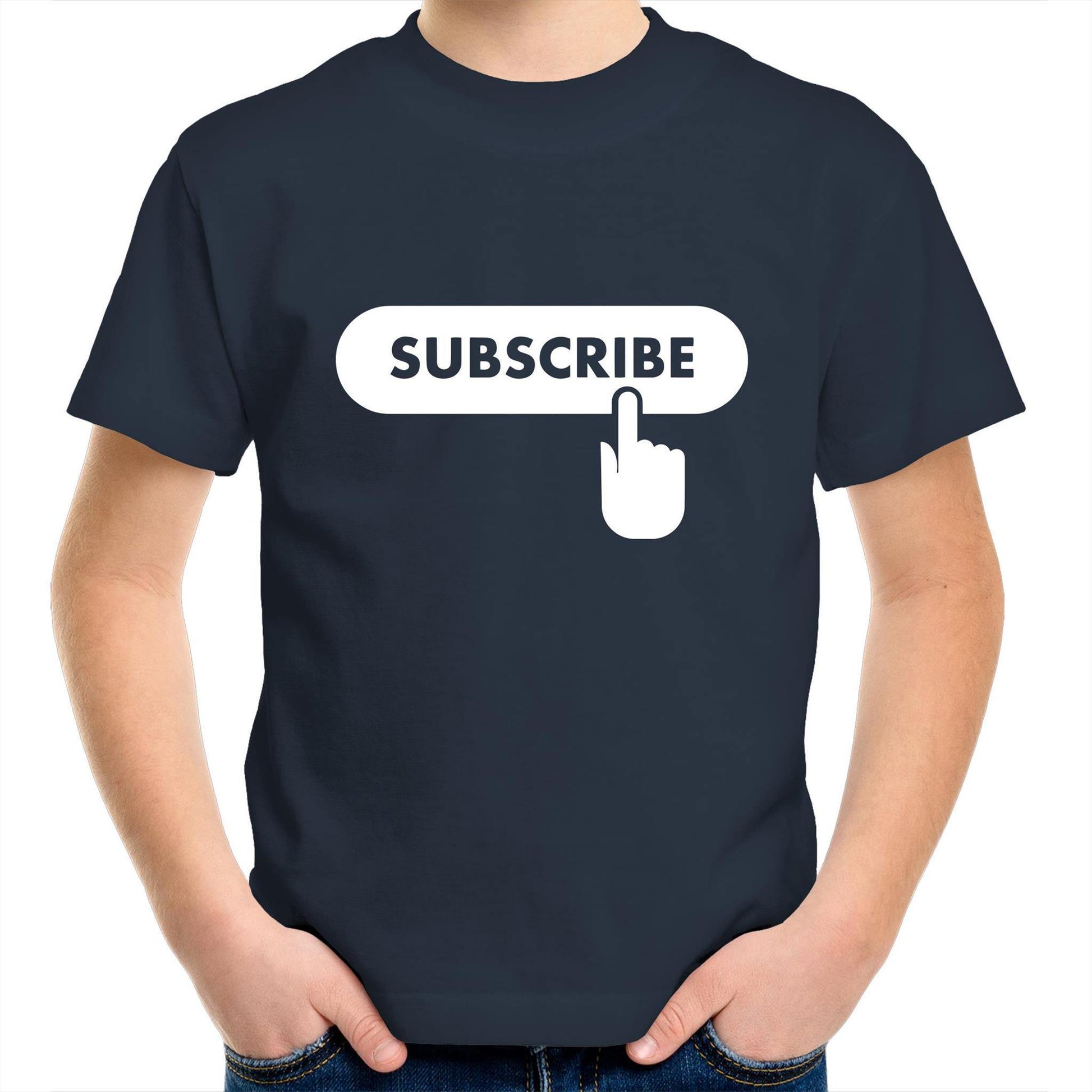 Subscribe - Kids Youth Crew T-Shirt Navy Kids Youth T-shirt Funny
