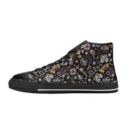 Retro Music Mix - High Top Canvas Shoes for Kids Kids High Top Canvas Shoes