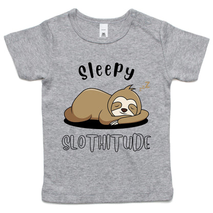 Sleepy Slothitude - Baby T-shirt Grey Marle Baby T-shirt animal
