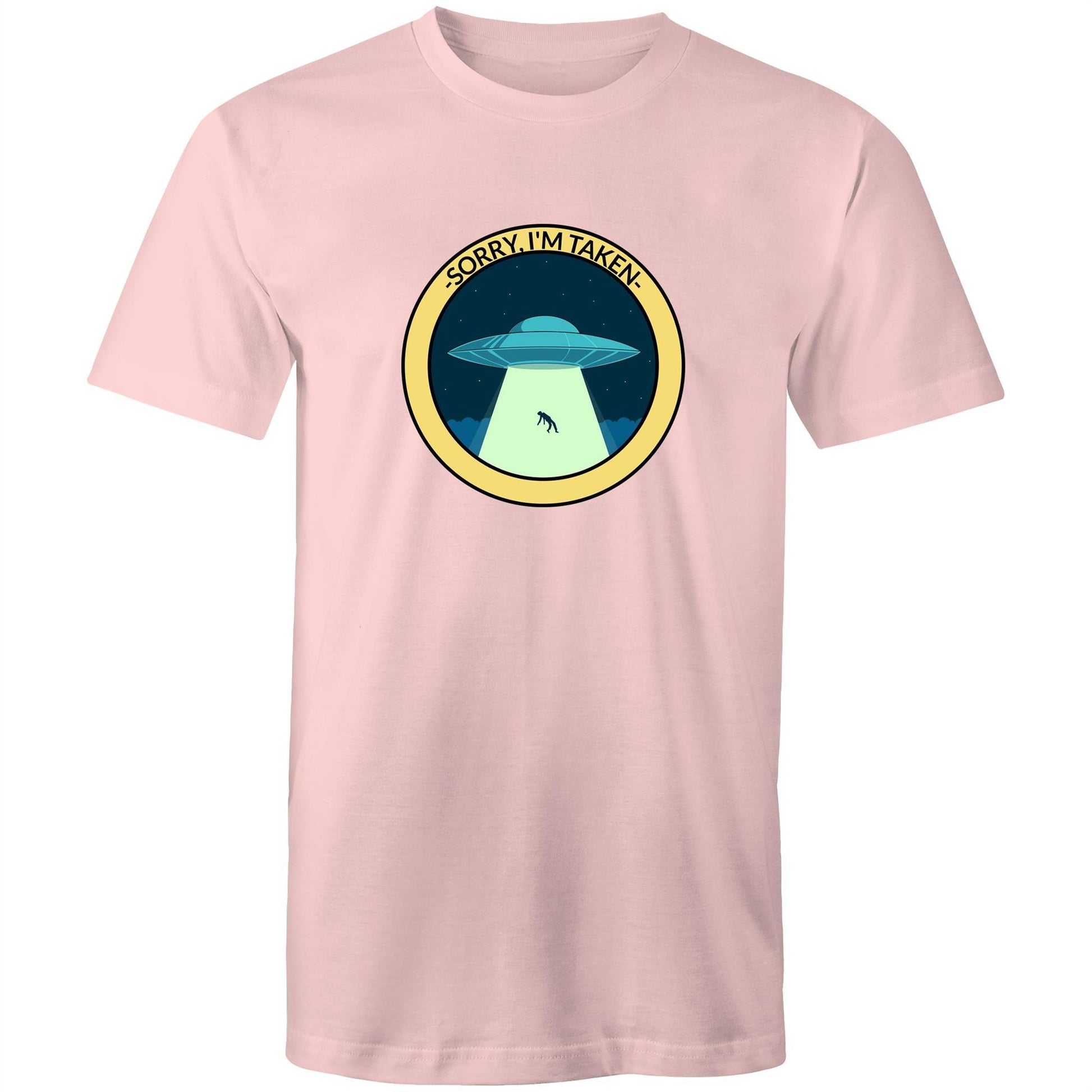UFO, Sorry, I'm Taken - Mens T-Shirt Pink Mens T-shirt Sci Fi