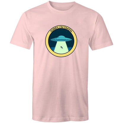 UFO, Sorry, I'm Taken - Mens T-Shirt Pink Mens T-shirt Sci Fi