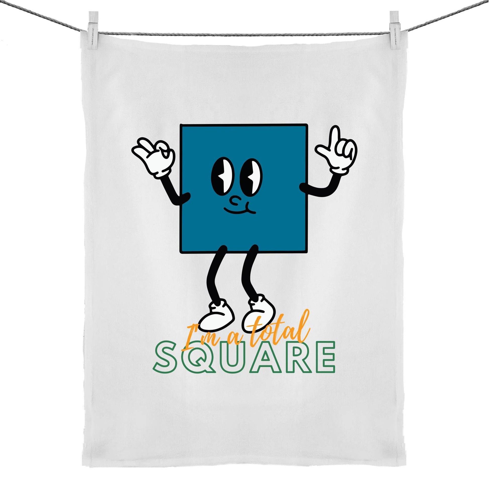 I'm A Total Square - 50% Linen 50% Cotton Tea Towel Default Title Tea Towel Funny Science