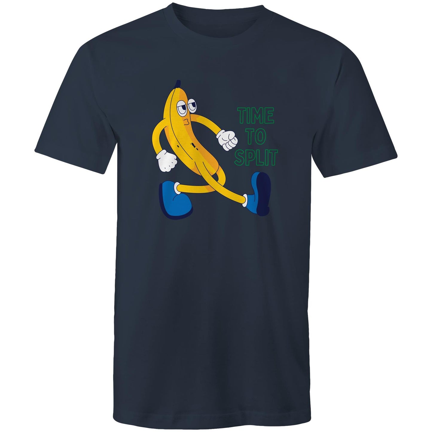Banana, Time To Split - Mens T-Shirt Navy Mens T-shirt Funny