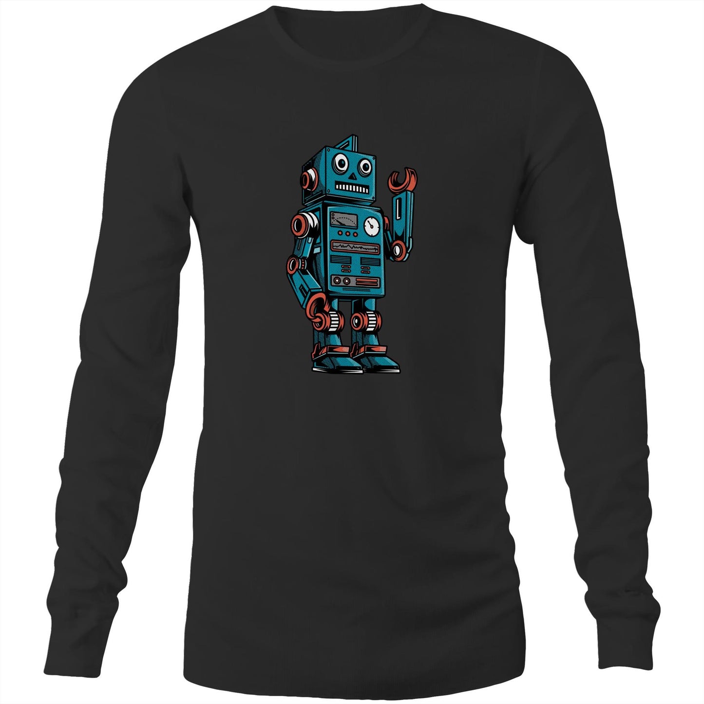 Robot - Long Sleeve T-Shirt Black Unisex Long Sleeve T-shirt Sci Fi