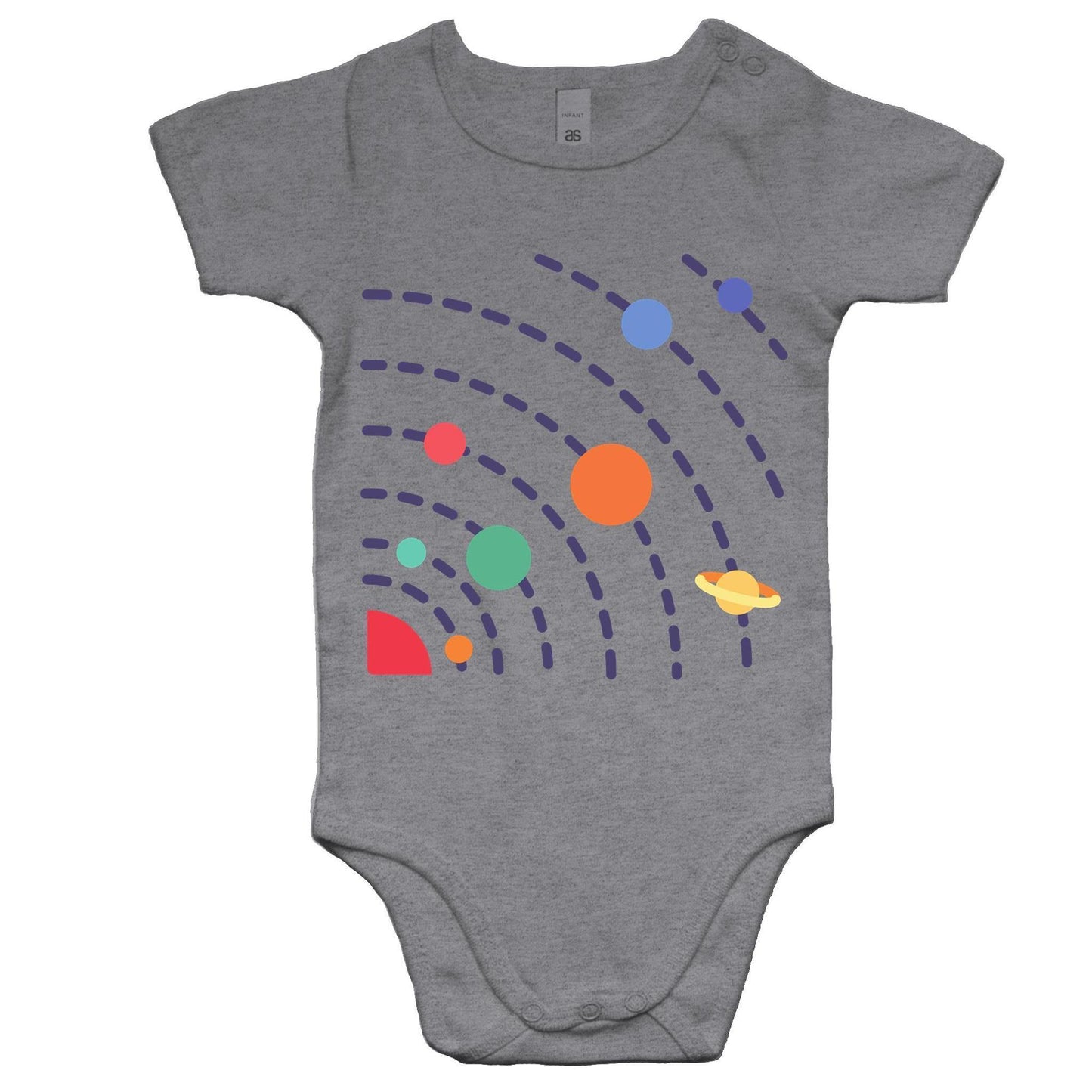 Solar System - Baby Bodysuit Grey Marle Baby Bodysuit kids Science Space