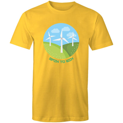 Spin To WIn - Mens T-Shirt Yellow Mens T-shirt Environment Mens