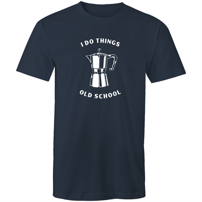 Old School - Mens T-Shirt Navy Mens T-shirt Coffee Funny Mens
