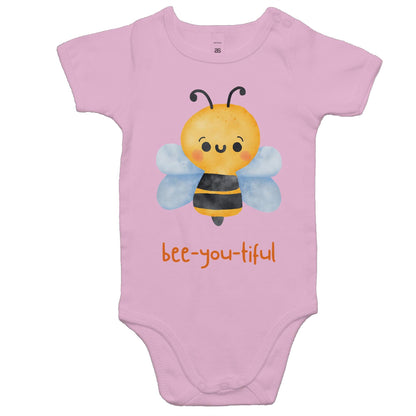 Bee-you-tiful - Baby Bodysuit Pink Baby Bodysuit animal