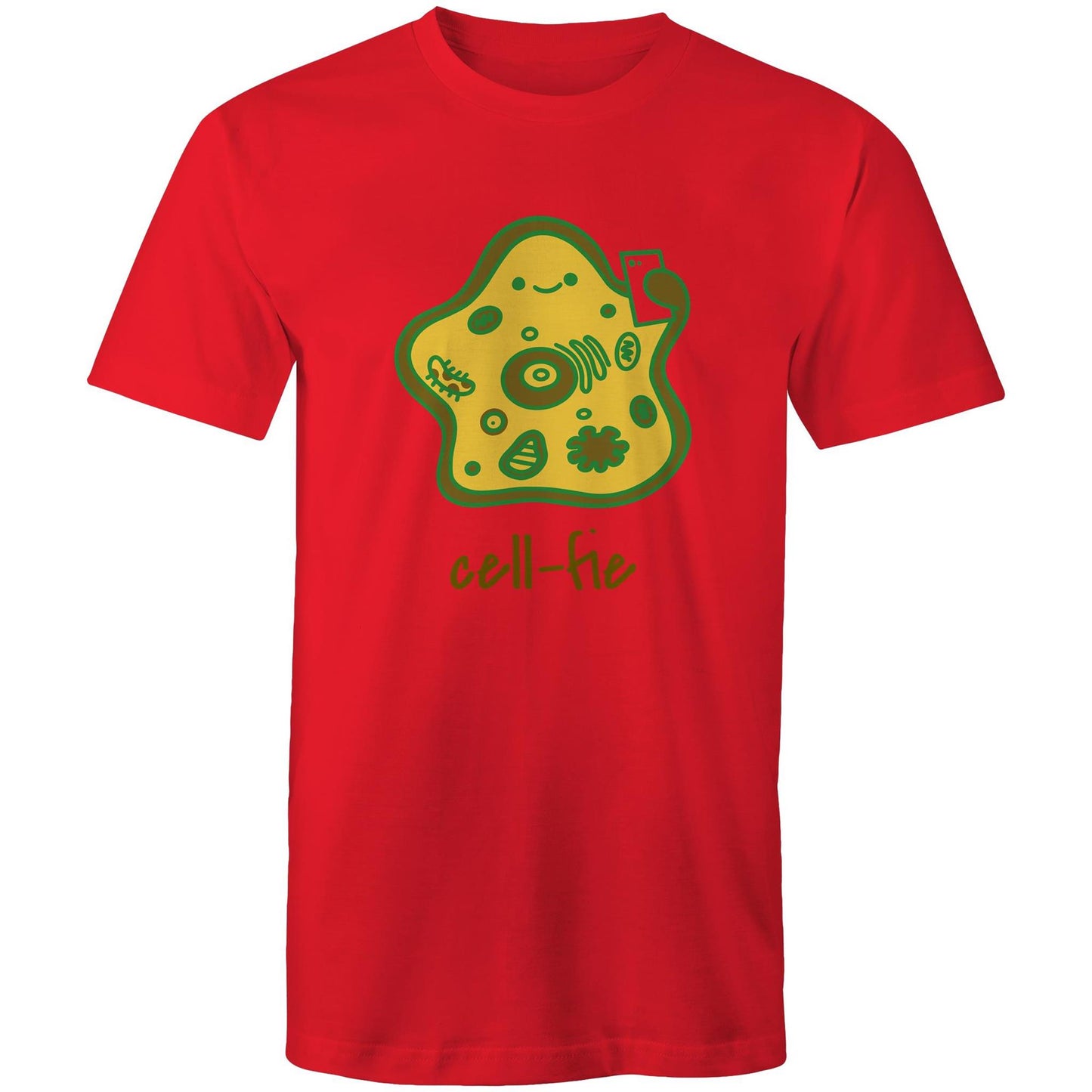 Cell-fie - Mens T-Shirt Red Mens T-shirt Science