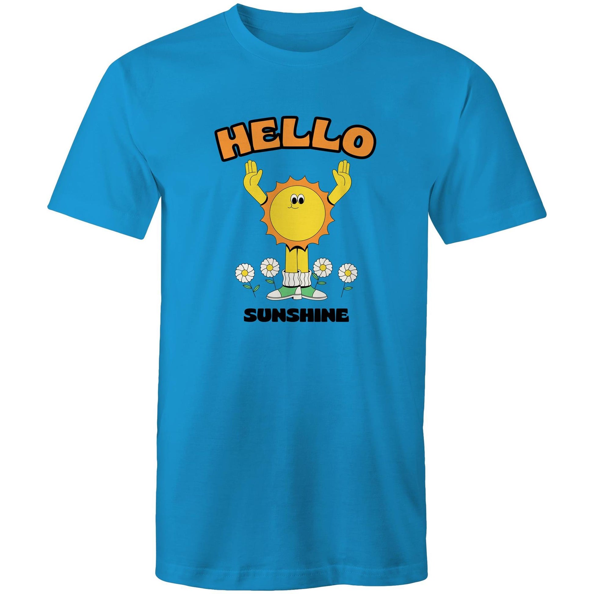 Hello Sunshine - Mens T-Shirt Arctic Blue Mens T-shirt Retro Summer
