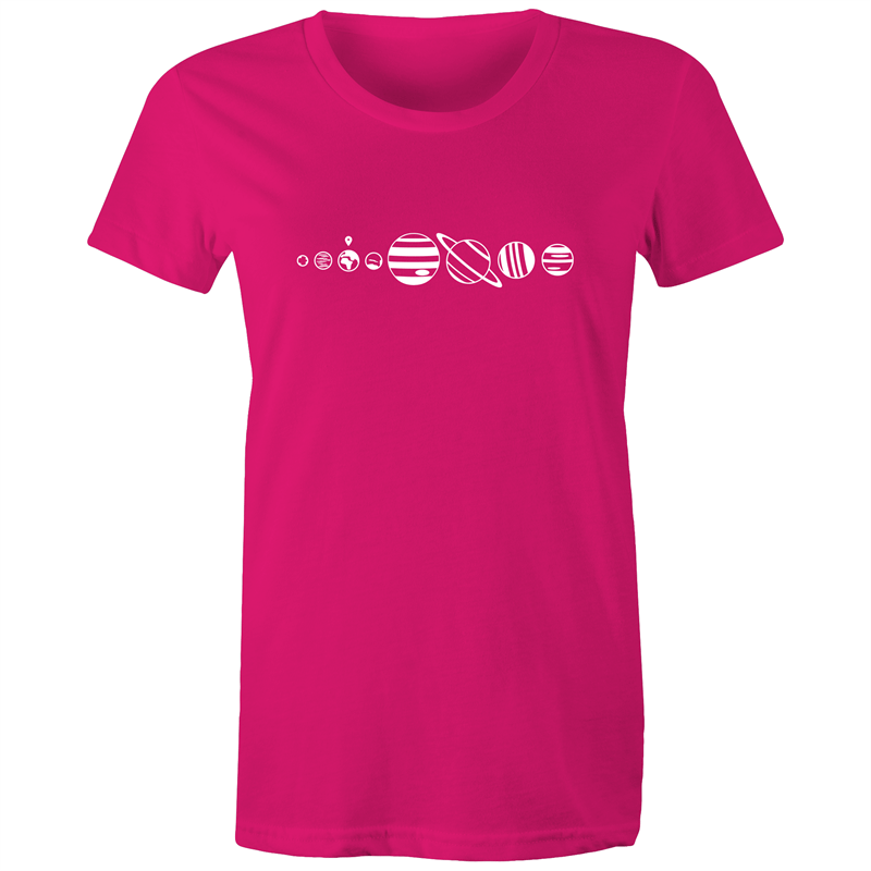 You Are Here - Women's T-shirt Fuchsia Womens T-shirt Space Womens