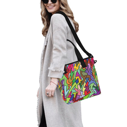 Bright Abstract - Tote Bag with Shoulder Strap Nylon Tote Bag