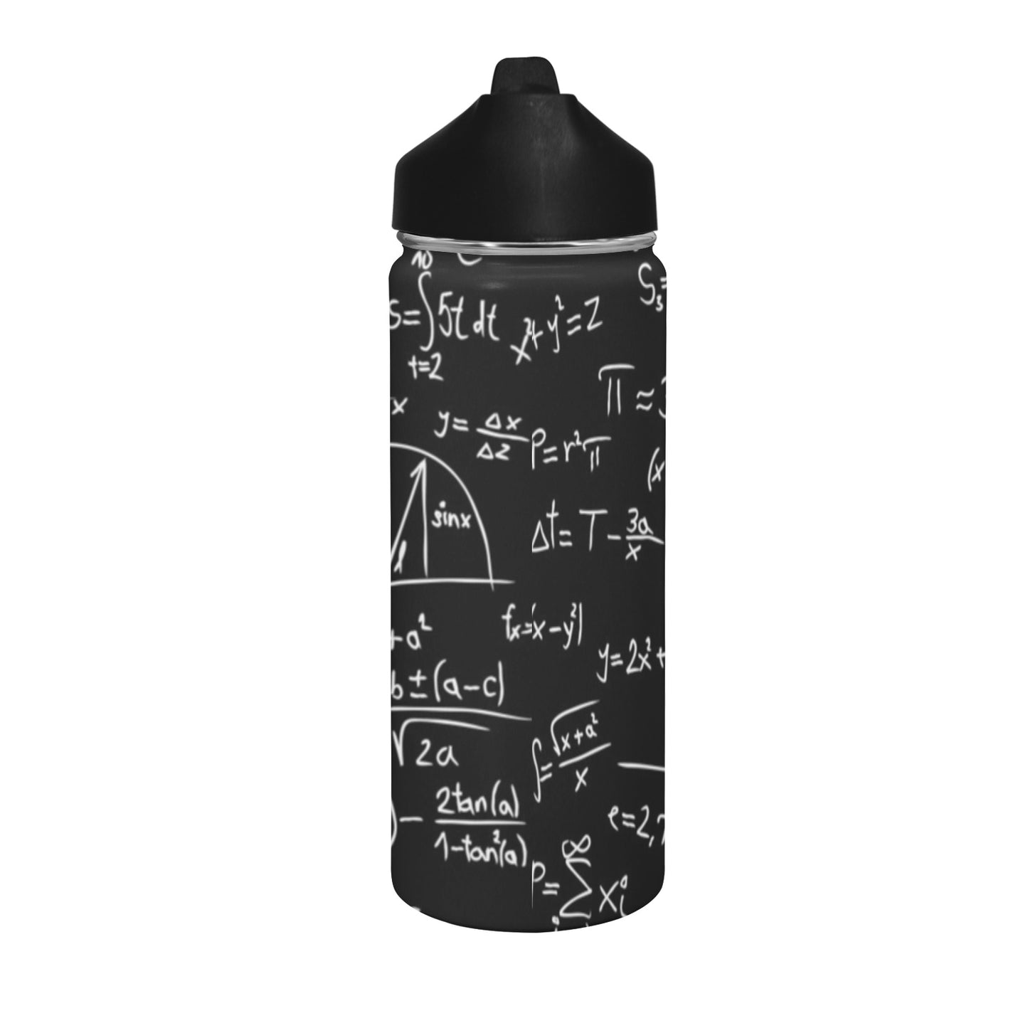 Equations Insulated Water Bottle with Straw Lid (18 oz) Insulated Water Bottle with Straw Lid