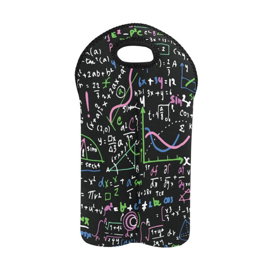 Equations In Green And Pink - 2-Bottle Neoprene Wine Bag 2 Bottle Wine Bag Printed Offshore