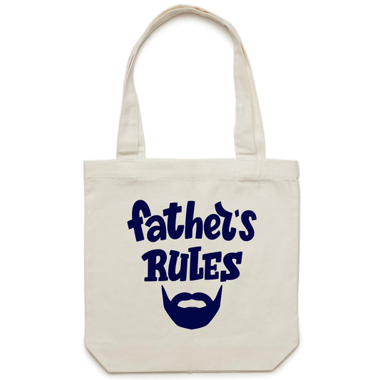 Father's Rules - Canvas Tote Bag Default Title Tote Bag Dad