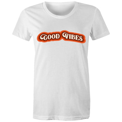 Good Vibes - Women's T-shirt White Womens T-shirt Retro Womens